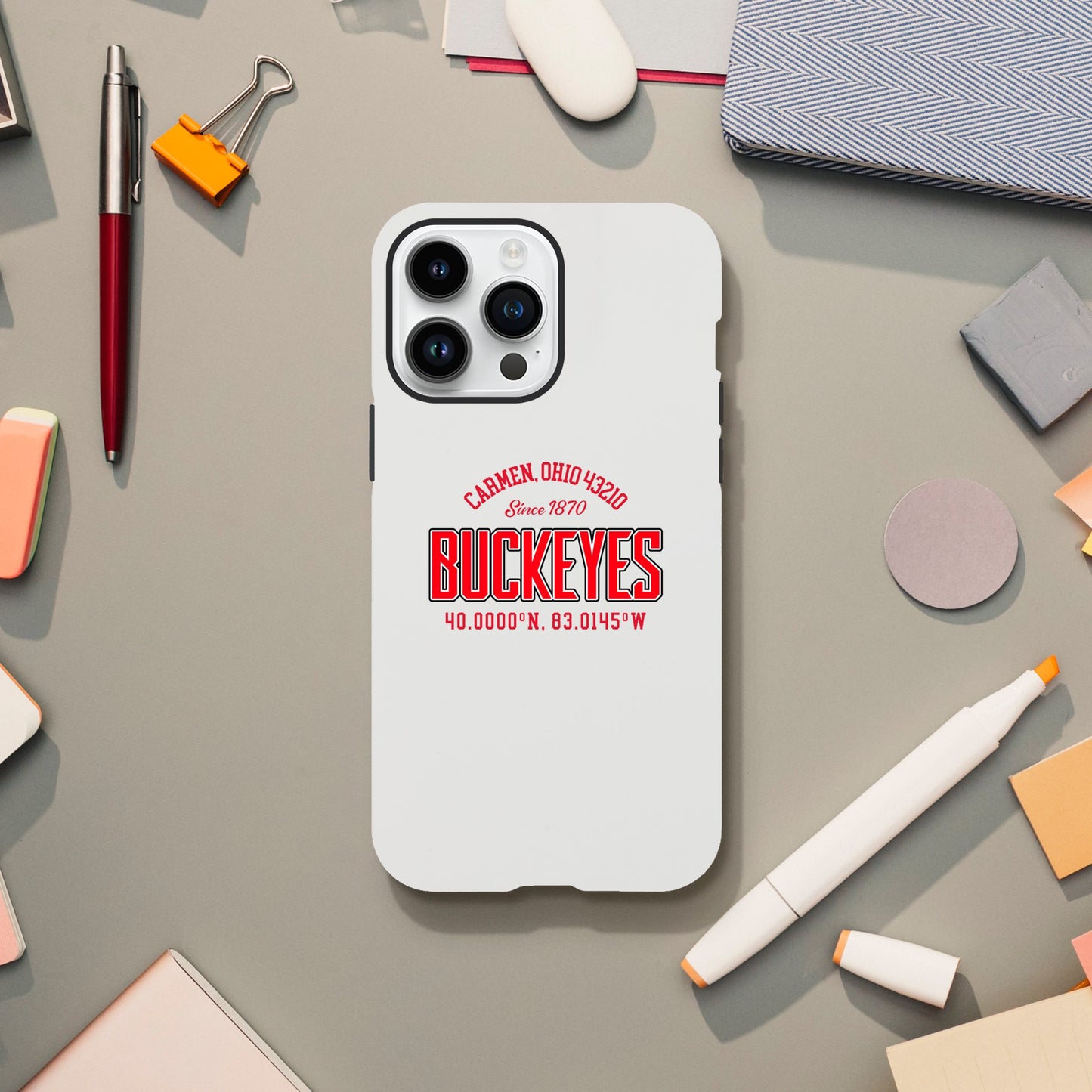 1870 Buckeye Design on Tough case