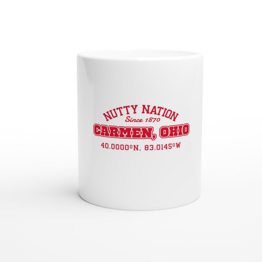 Nutty Nation 1870 Design on White 11oz Ceramic Mug