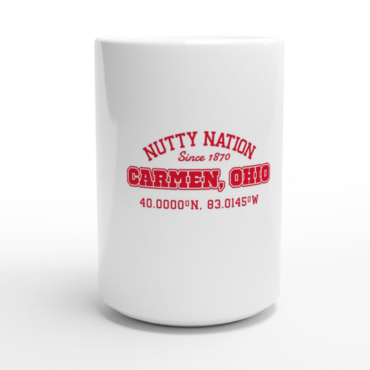 Nutty Nation Since 1870 Design on White 15oz Ceramic Mug